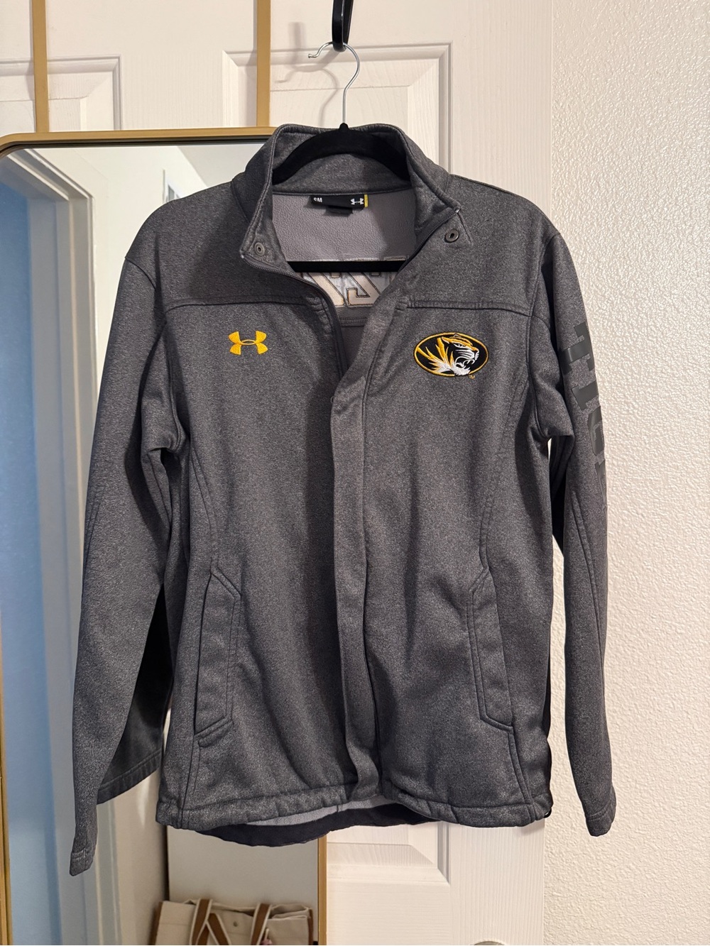 Under Armour Gray Jacket with Yellow Logo Accent